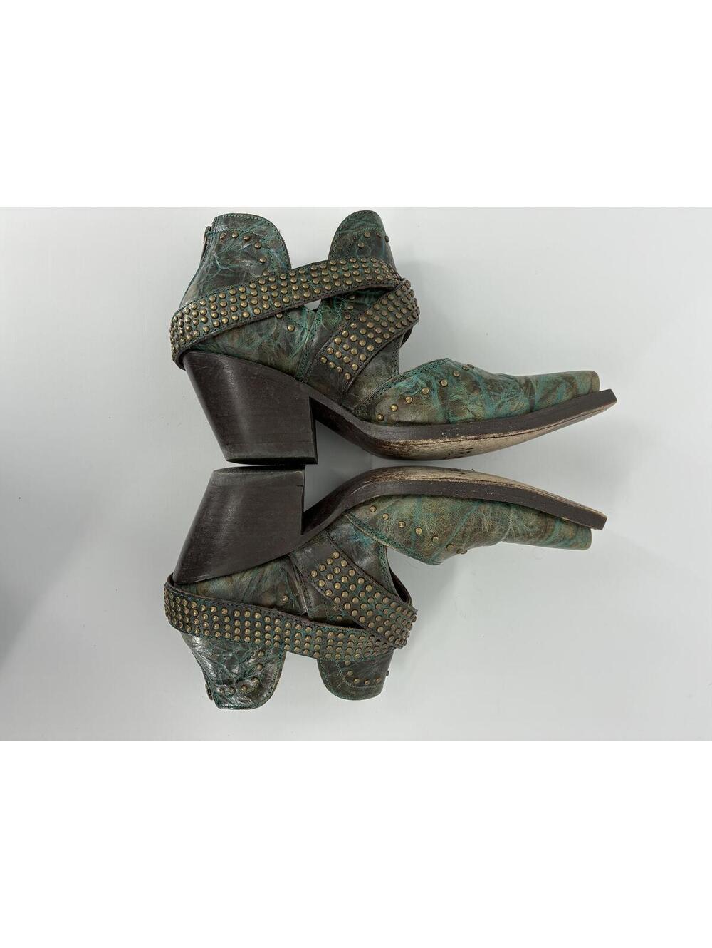 Ariat Dixon Rock 'N Roll distressed leather booties in a Turquoise Topaz - Picture 5 of 8